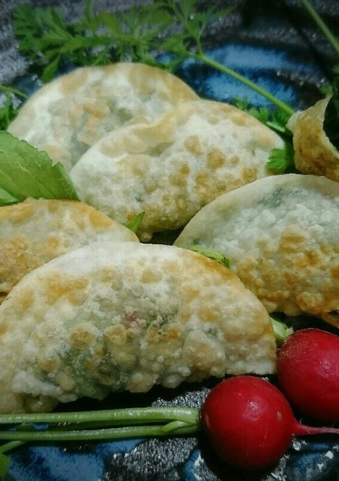 薫る♥ほうれん草と梅チーズの揚げ餃子-レシピのメイン写真