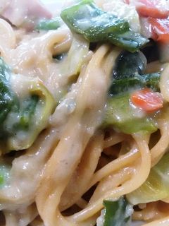 スパゲティ カルボナーラ風を味噌味で-レシピのメイン写真