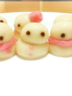 簡単!かわいい!雪だるま白玉団子-レシピのメイン写真