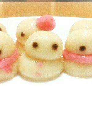 簡単！かわいい！雪だるま白玉団子-レシピのメイン写真
