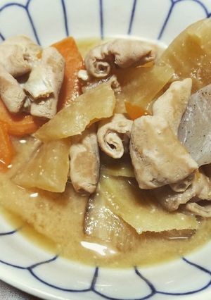 寒い冬にぴったり！圧力鍋で簡単もつ煮！-レシピのメイン写真