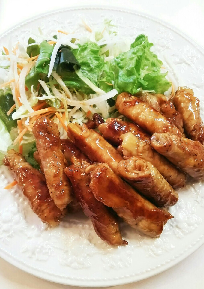 豚肉の蓮根巻き 照焼き-レシピのメイン写真