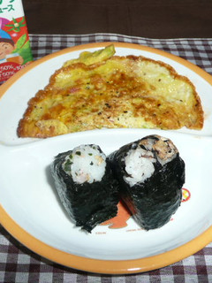 キャベツ de オムレツ & おむすび-レシピのメイン写真