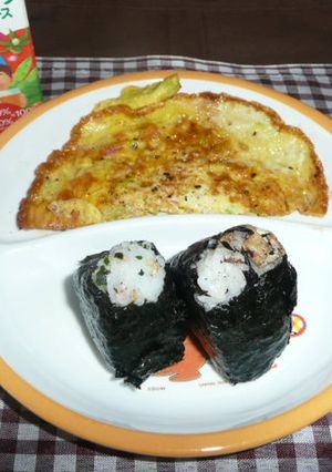 キャベツ　de　オムレツ　＆　おむすび-レシピのメイン写真