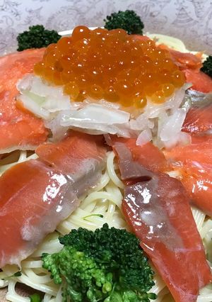 クリスマス♡正月♡サーモンとイクラパスタ-レシピのメイン写真