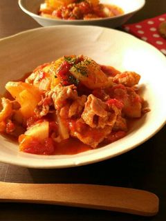 トマト缶で!豚肉と大根のトマト煮-レシピのメイン写真