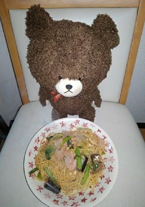 小松菜イワシ缶卵大豆ミートのスパ-レシピのメイン写真