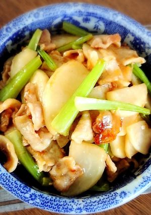 豚バラ肉とかぶの炒め物-レシピのメイン写真