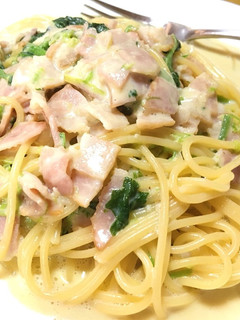 塩焼きそばソースでカルボナーラ風?パスタ-レシピのメイン写真