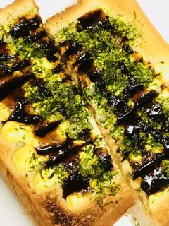マヨネーズ&ソースのお好み焼き風トースト-レシピのメイン写真