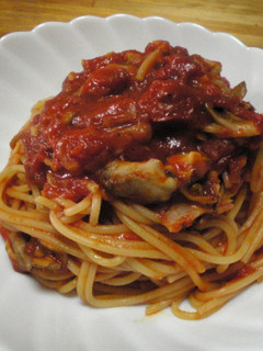 トマトと舞茸のピリ辛パスタ-レシピのメイン写真