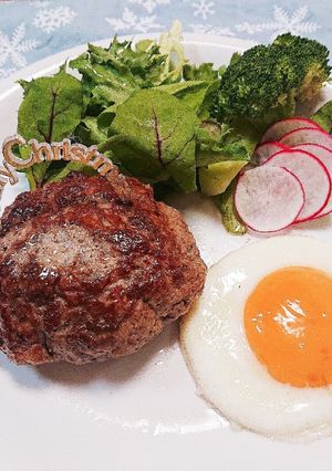 ひき肉だけのハンバーグステーキ-レシピのメイン写真