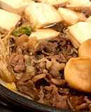 野菜も入れちゃえ！こま切れ肉で肉豆腐