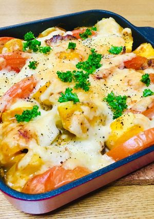 さば缶 みそ煮deトマトとお芋のチーズ焼-レシピのメイン写真