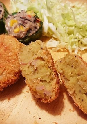 黒胡椒ベーコン入り大人さつまいもコロッケ-レシピのメイン写真