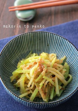 レンジ1分！ブロッコリー茎中華風胡麻和え-レシピのメイン写真