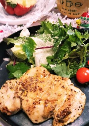 鶏むね肉のマスタードバター醤油焼き-レシピのメイン写真