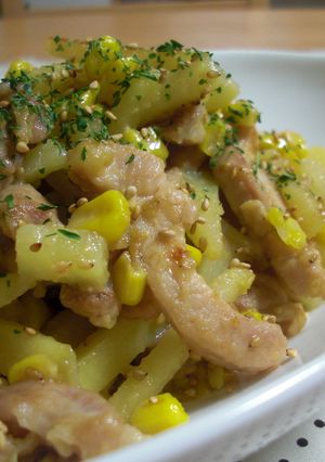 新じゃがと鶏肉の味噌バタコーン炒め-レシピのメイン写真
