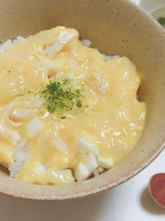【離乳食中後期】ゆで卵の卵黄で親子丼-レシピのメイン写真