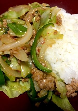 豚挽肉の回鍋肉丼-レシピのメイン写真