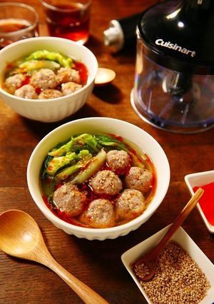 レンチン♪白菜と香味肉団子の中華スープ-レシピのメイン写真