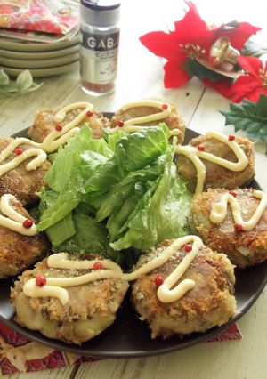 鯖缶と薩摩芋のパン粉なし焼きコロッケ-レシピのメイン写真