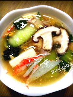 とろ~り温かチンゲン菜と豆腐生姜スープ-レシピのメイン写真