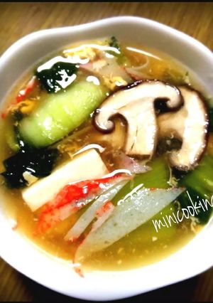 とろ~り温かチンゲン菜と豆腐生姜スープ-レシピのメイン写真