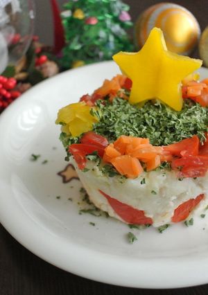 犬ちゃんヘルシー野菜のクリスマスケーキ♪-レシピのメイン写真