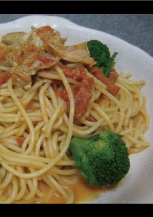 超簡単！かにトマトクリームパスタ-レシピのメイン写真