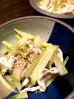 茹で豚とセロリの和え物 塩麹入り-レシピのメイン写真