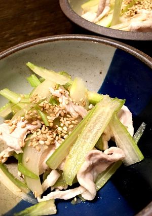 茹で豚とセロリの和え物 塩麹入り-レシピのメイン写真