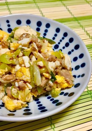 トロトロ感が美味＊長葱と豆腐の卵炒め-レシピのメイン写真
