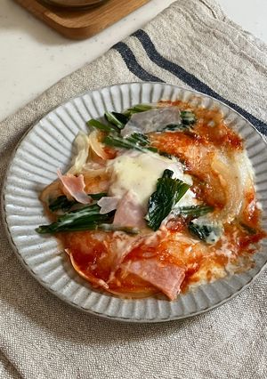 レンジで簡単!お餅ピザ-レシピのメイン写真