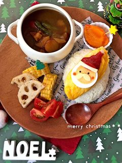 簡単♩ミニオムレツ☆サンタランチ♩キャラ-レシピのメイン写真