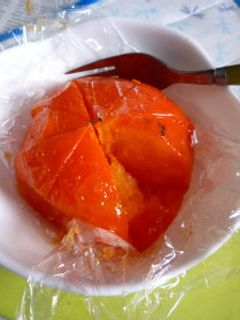 柿シャーベットの食べ方-レシピのメイン写真