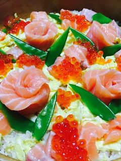 バラの花のちらし寿司-レシピのメイン写真