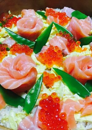 バラの花のちらし寿司-レシピのメイン写真