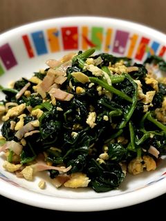 男のほうれん草と卵のバター醤油炒め-レシピのメイン写真