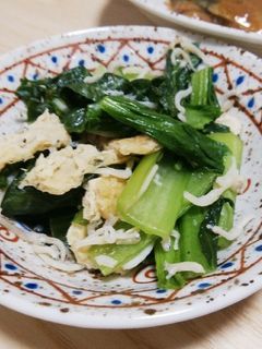 小松菜としらすの炒め物-レシピのメイン写真