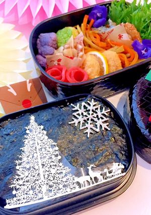 クリスマス海苔弁当 詰め方 常備菜-レシピのメイン写真