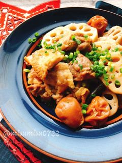 あっさり!鶏肉と蓮根の梅煮(動画有)-レシピのメイン写真