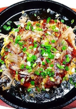 レンコンたっぷりヘルシーお好み焼♪-レシピのメイン写真