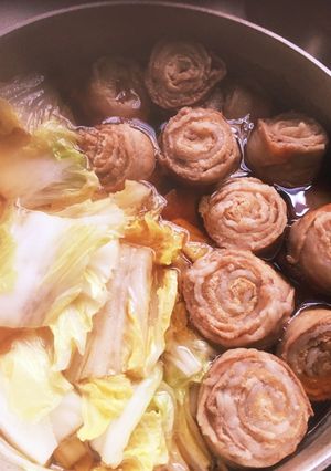 ♪白菜と豚バラの油揚げ巻き鍋♪-レシピのメイン写真