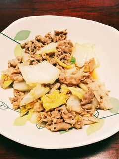 **白菜と豚肉のバターぽん酢炒め**-レシピのメイン写真