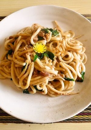 １０分で！ツナとほうれん草の焼うどん！-レシピのメイン写真