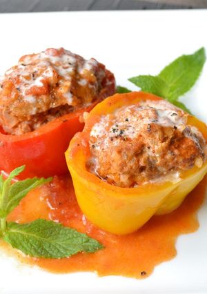 パプリカのお米入り肉詰め♪-レシピのメイン写真