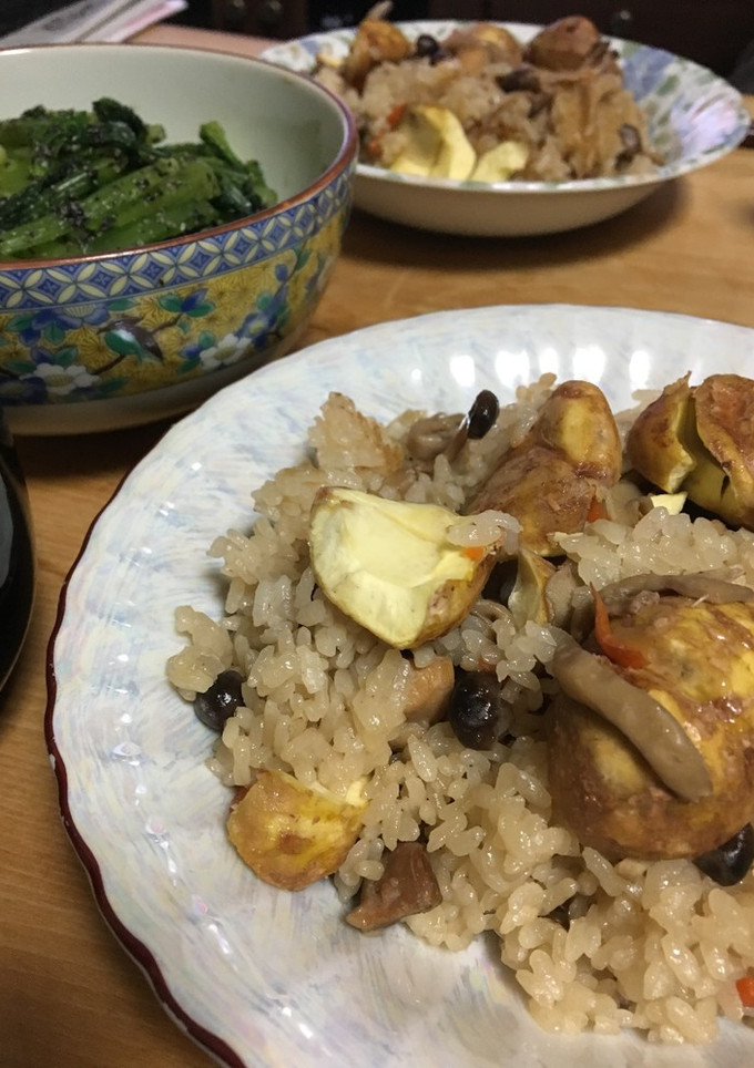 きのこの炊き込みご飯 栗と一緒に-レシピのメイン写真