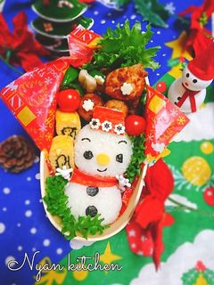 簡単♪『雪だるまくん』おにぎり弁当♡-レシピのメイン写真