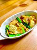 【めちゃ簡単】甘辛！シーフード青菜炒め